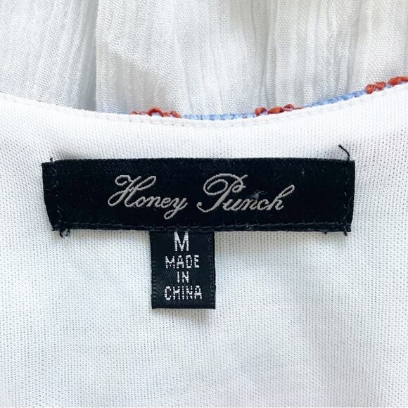 HONEY PUNCH Embroidered Maxi Dress with Crinkle Chiffon Skirt Size M - Picture 6 of 10